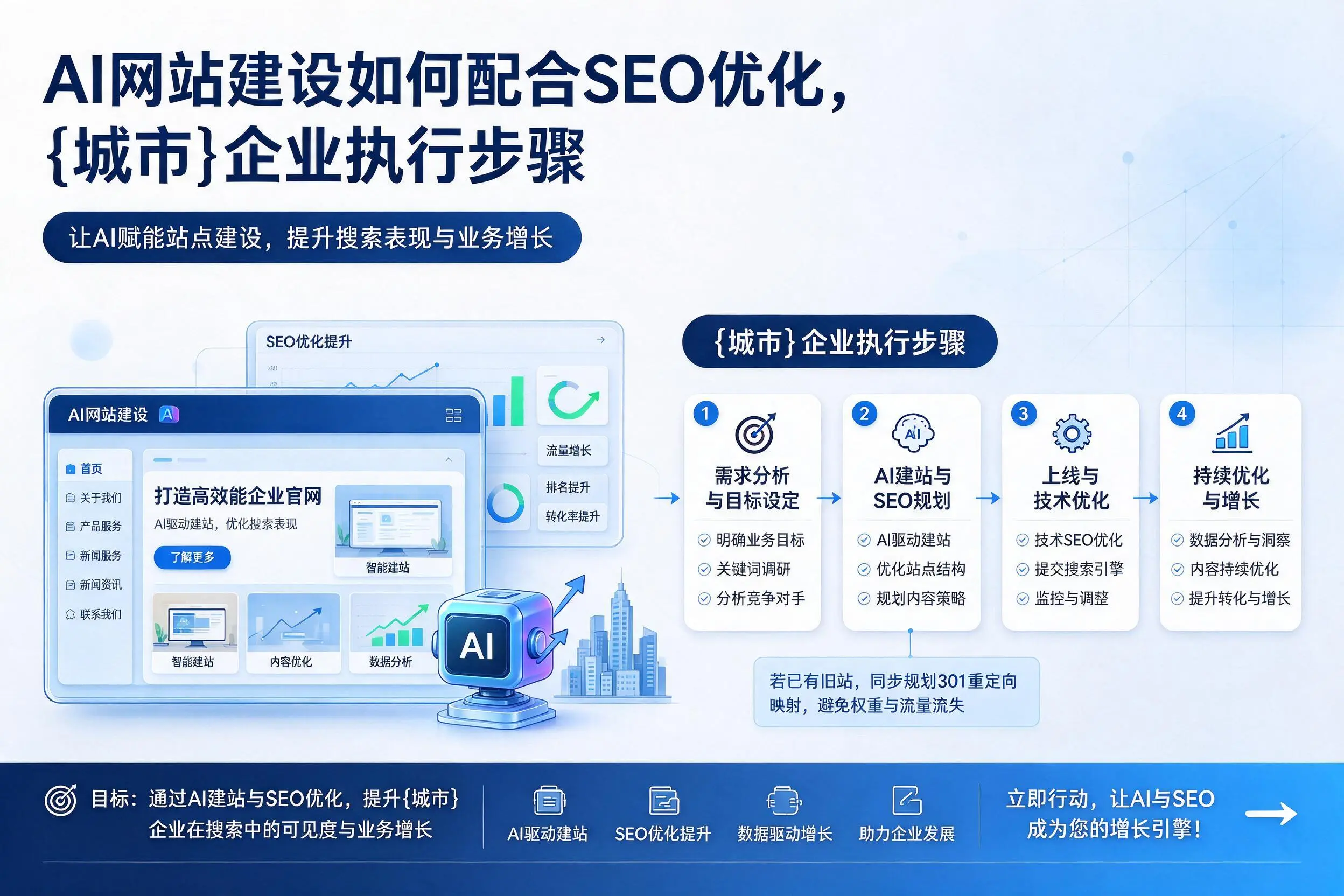 AI网站建设如何配合SEO优化，红河企业执行步骤
